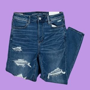 American eagle high waisted ripped skinny jeans